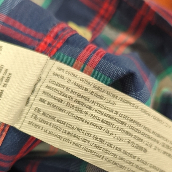 Abercrombie Fitch Plaid Button Down Shirt Blue Red L western rustic classic prep - Picture 6 of 6